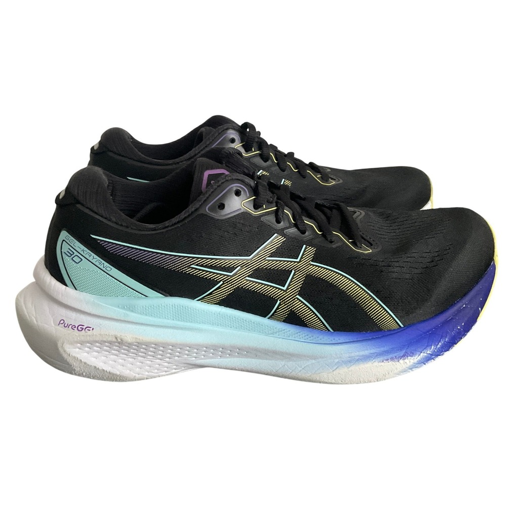 ASICS Gel-Kayano 30 Women Running Shoes Black Purple Yellow 1012B357 Size 8.5